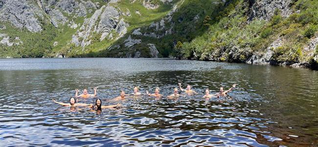 swimming Dove Lake