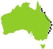 Sydney to Cairns Northbound Small Map