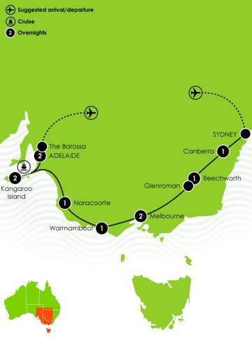 Tastes of Southern Australia Primary tabs Large Map