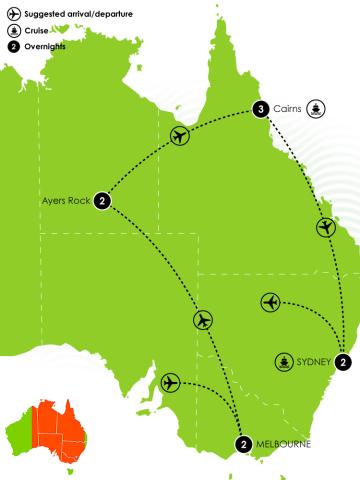 10 Day Contrasts of Australia extended Large Map