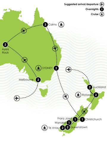 21 Day Oceania Discovery Large Map 