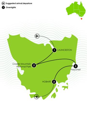 8 Day Tasmanian Luxury Large Map