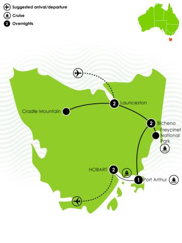 8 Day Taste of Tasmania Large Map