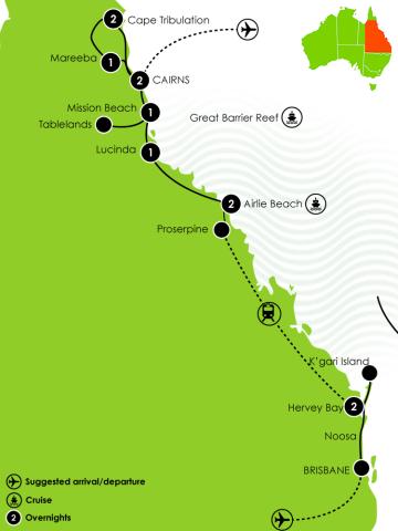 Tour Map: North Queensland Adventure