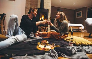 Fireside with grazing plate